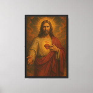 Heilig Hart van Jezus Kunst Canvas Afdruk