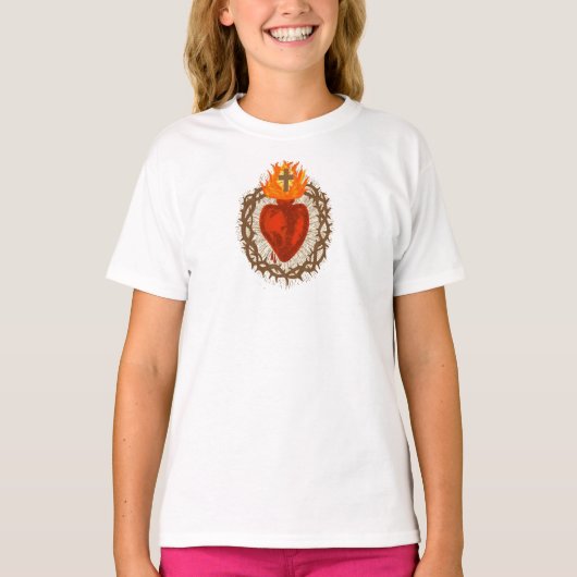 Heilig Hart van Jezus Meisjes T-shirt (Voorkant)