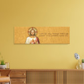 Heilig Hart van Jezus met Bijbelvers Canvas Afdruk (Insitu (Woonkamer))