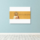 Heilig Hart van Jezus met Bijbelvers Canvas Afdruk (Insitu (Houten vloer))