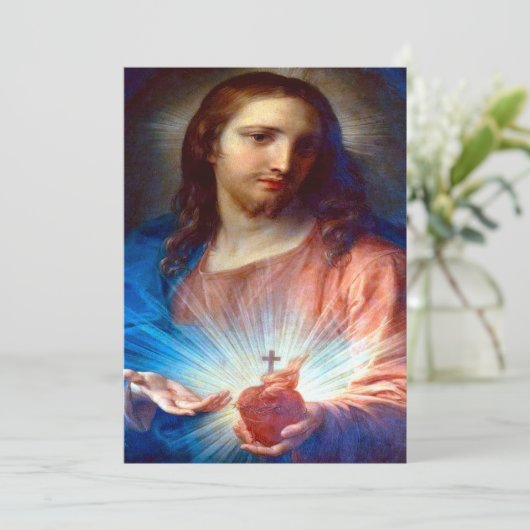 Heilig Hart van Jezus met Consecratiegebed Feestdagenkaart (Staand voorkant)