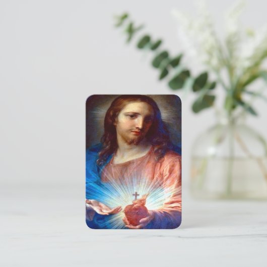 Heilig Hart van Jezus met Consecratiegebed Informatiekaartje (Staand voorkant)