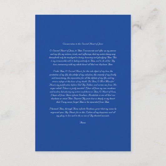 Heilig Hart van Jezus met Consecratiegebed Informatiekaartje (Achterkant)