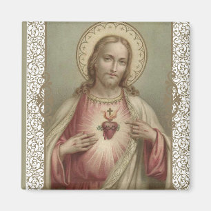 Heilig hart van Jezus met decoratieve grens Magneet