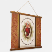 Heilig Hart van Jezus met gouden details Hangend Wandkleed (Gebogen)