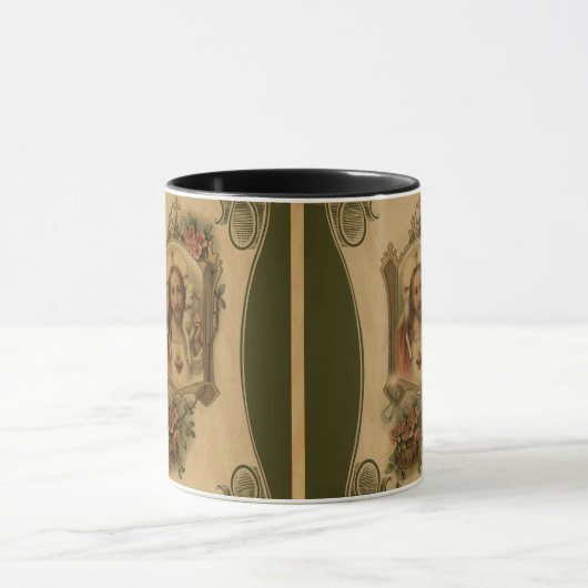 Heilig hart van Jezus met lamsvlees en bloemen Mok (Midden)