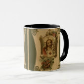 Heilig hart van Jezus met lamsvlees en bloemen Mok (Voorkant rechts)