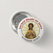 Heilig Hart van Jezus Miserere Nobis Ronde Button 3,2 Cm (Voorkant /achterkant)