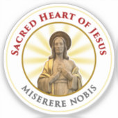 Heilig Hart van Jezus Miserere Nobis Sticker (Voorkant)