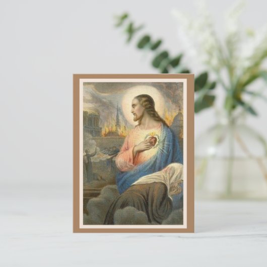 Heilig hart van Jezus Notre Dame Religieuze Briefkaart (Staand voorkant)