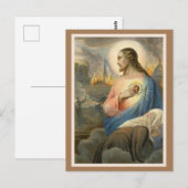 Heilig hart van Jezus Notre Dame Religieuze Briefkaart (Voorkant / Achterkant)
