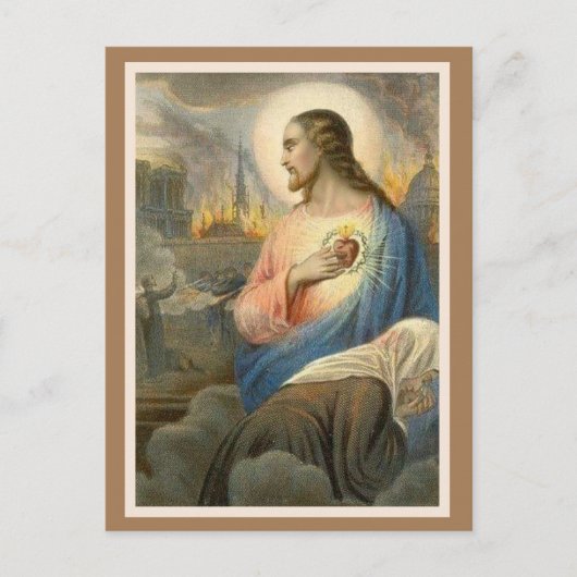 Heilig hart van Jezus Notre Dame Religieuze Briefkaart (Voorkant)