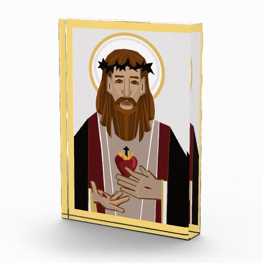 Heilig Hart van Jezus Paperweight Fotoblokken (Rechts)