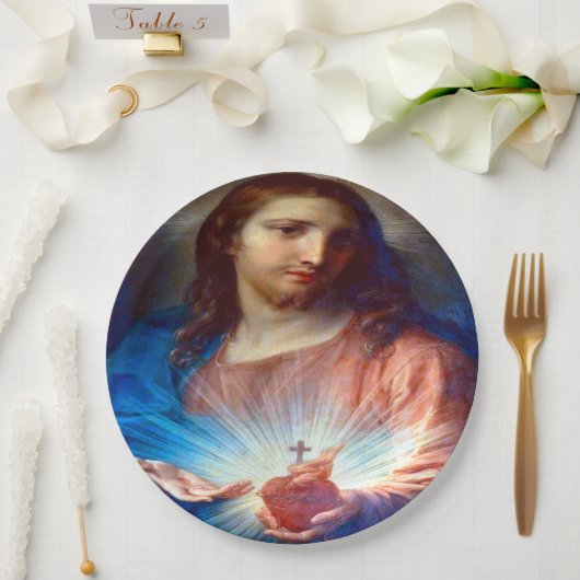 Heilig hart van Jezus Papieren Bordje (Huwelijk)