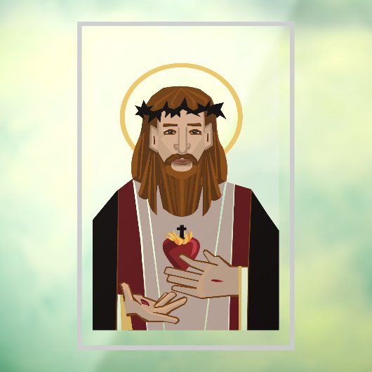 Heilig hart van Jezus Raamsticker (Vel 3)