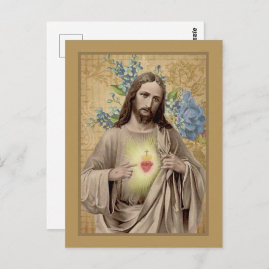  Heilig Hart van Jezus Religieus Briefkaart (Voorkant / Achterkant)