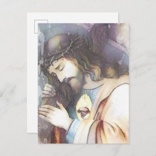  heilig hart van Jezus Religieus Briefkaart (Voorkant / Achterkant)