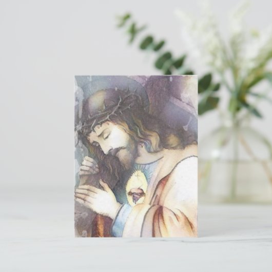 heilig hart van Jezus Religieus Briefkaart (Staand voorkant)