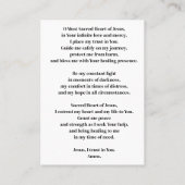 Heilig hart van Jezus Religieus gebed Plaatskaartje (Achterkant)