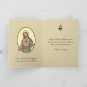 Heilig hart van Jezus Religieuze Birthday Rozen Kaart (Binnen)