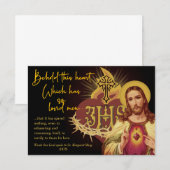 Heilig hart van Jezus Religieuze goddelijke genade Notitiekaartje (Voorkant / Achterkant)