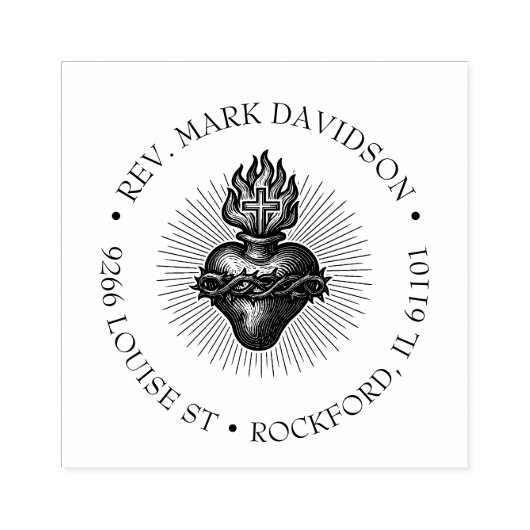 Heilig hart van Jezus Religieuze goddelijke genade Rubberstempel (Afrduk)