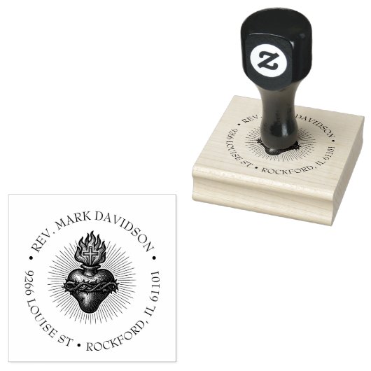Heilig hart van Jezus Religieuze goddelijke genade Rubberstempel (Gestempeld)