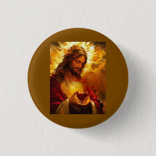 Heilig Hart van Jezus Ronde Button 3,2 Cm