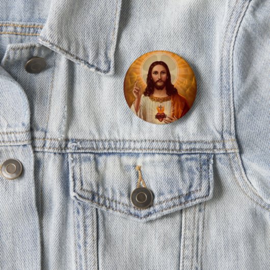 Heilig hart van Jezus Ronde Button 5,7 Cm (In situ)