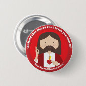 Heilig hart van Jezus Ronde Button 5,7 Cm (Voorkant /achterkant)