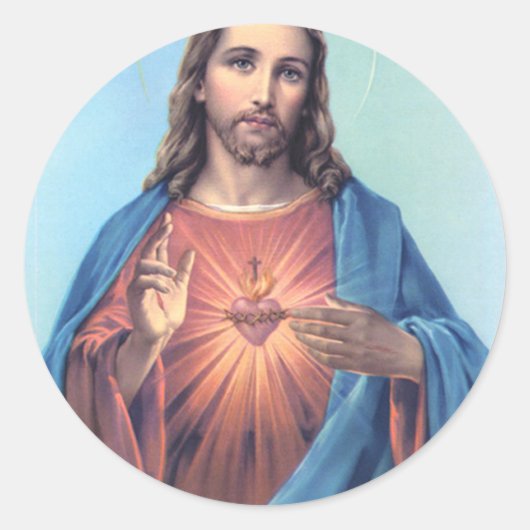 Heilig hart van Jezus Ronde Sticker (Voorkant)