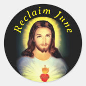 Heilig hart van Jezus Ronde Sticker (Voorkant)