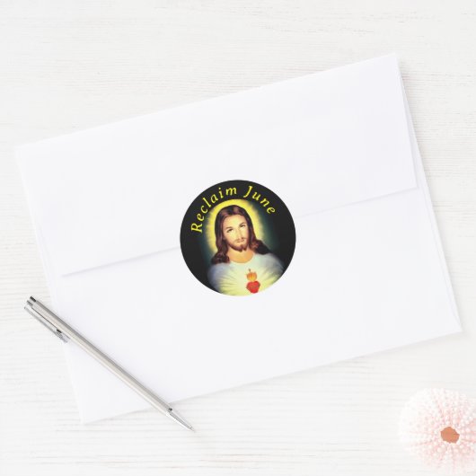 Heilig hart van Jezus Ronde Sticker (Envelop)