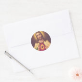 Heilig hart van Jezus Ronde Sticker (Envelop)