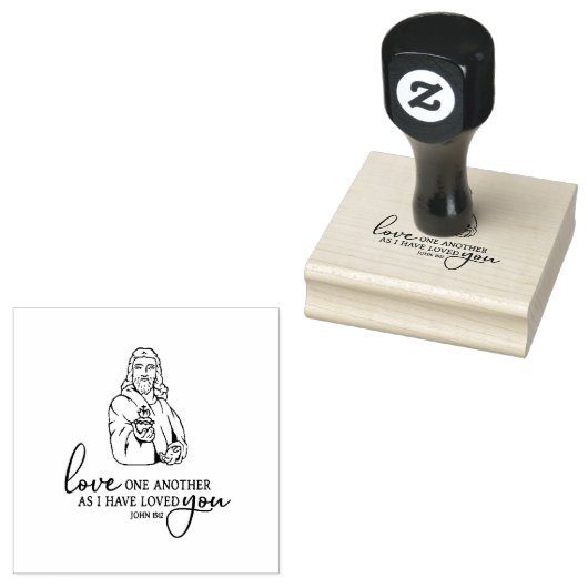 Heilig Hart van Jezus Schrift Liefde Elkaar Rubberstempel (Gestempeld)