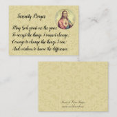 Heilig hart van Jezus Serenity Prayer Visitekaartje (Voorkant / Achterkant)