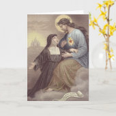 Heilig hart van Jezus St. Margaret Mary Alacoque Kaart (Gele Bloem)