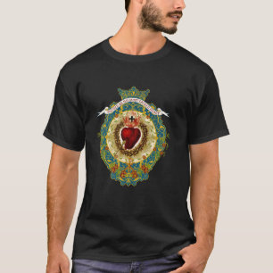 Heilig Hart van Jezus Symbool Goddelijke Lof Vinta T-shirt