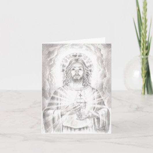 'Heilig Hart van Jezus' Tekening, Jenny McLaughlin Kaart (Voorkant)