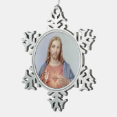  heilig hart van Jezus Tin Sneeuwvlok Ornament (Rechts)