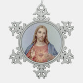  heilig hart van Jezus Tin Sneeuwvlok Ornament (Voorkant)