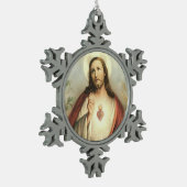 Heilig hart van Jezus Tin Sneeuwvlok Ornament (Links)