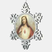 Heilig hart van Jezus Tin Sneeuwvlok Ornament (Rechts)