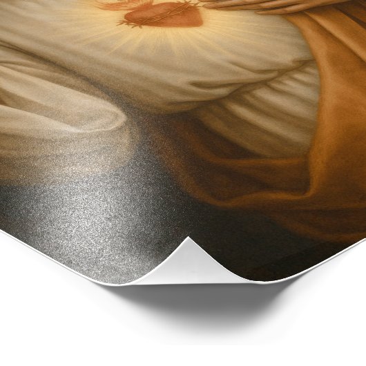 Heilig Hart van Jezus Traditioneel Katholiek Foto Afdruk (Hoek)