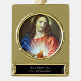 Heilig hart van Jezus Verguld Banner Ornament