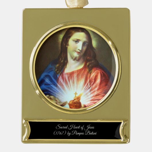 Heilig hart van Jezus Verguld Banner Ornament (Voorkant)