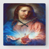 Heilig hart van Jezus Vierkante Klok (Voorkant)