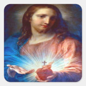 Heilig hart van Jezus Vierkante Sticker (Voorkant)