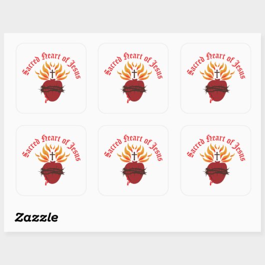 Heilig hart van Jezus Vierkante Sticker (Vel)