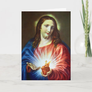Heilig Hart van Jezus Vintage Groetkaart Kaart